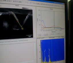 Foto des Computerbildschirms mit den Messdaten, 9 k