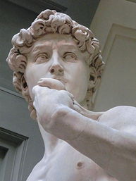 Foto der Davids-Skulptur in der 'Accademia di Belle Arti', 10 k